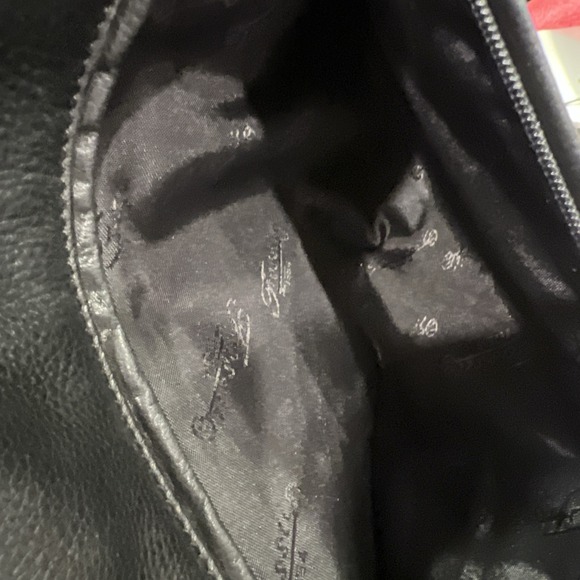 Vtg FOSSIL Leather Crossbody Messenger Flap Bag Black Laptop Business Career Y2K - Picture 9 of 14